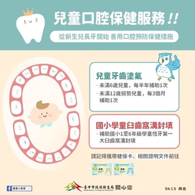 【衛教單張】兒童口腔保健服務